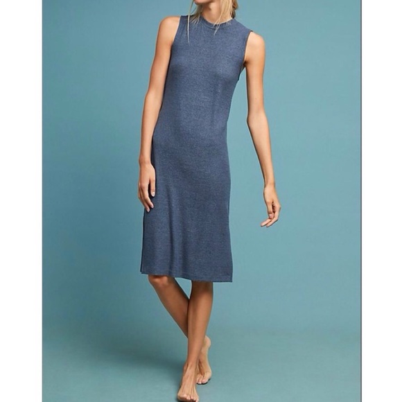 Anthropologie Dresses & Skirts - SOLD-Anthropologie Sleeveless Knit Blue Midi Dress